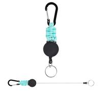 PATIKIL Retractable Keychain, 2 Pcs Heavy Duty Carabiners Badge Holder Reel ID Holder Clip Key Chain with 27" Steel Cord for Bags Keys Ring Cards Electronics, Light Blue