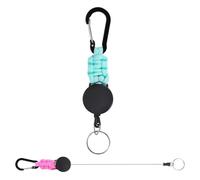 PATIKIL Retractable Keychain, 2 Pcs Heavy Duty Carabiners Badge Holder Reel ID Holder Clip Key Chain with 27" Steel Cord for Bags Keys Ring Cards Electronics, Pink & Light Blue