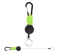 PATIKIL Retractable Keychain, 2 Pcs Heavy Duty Carabiners Badge Holder Reel ID Holder Clip Key Chain with 27" Steel Cord for Bags Keys Ring Cards Electronics, Green