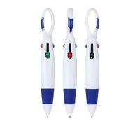 PATIKIL Retractable Shuttle Pens with Buckle Clip, 3Pcs 1.0mm 4 Colors Retractable Ballpoint Pens Keychain for Office Supplies Children Gift, Blue