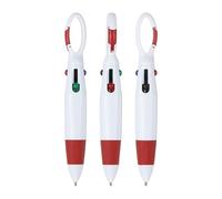 PATIKIL Retractable Shuttle Pens with Buckle Clip, 3Pcs 1.0mm 4 Colors Retractable Ballpoint Pens Keychain for Office Supplies Children Gift, Red