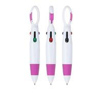 PATIKIL Retractable Shuttle Pens with Buckle Clip, 3Pcs 1.0mm 4 Colors Retractable Ballpoint Pens Keychain for Office Supplies Children Gift, Rose Red