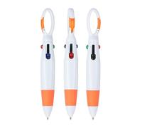 PATIKIL Retractable Shuttle Pens with Buckle Clip, 3Pcs 1.0mm 4 Colors Retractable Ballpoint Pens Keychain for Office Supplies Children Gift, Orange