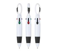 PATIKIL Retractable Shuttle Pens with Buckle Clip, 3Pcs 1.0mm 4 Colors Retractable Ballpoint Pens Keychain for Office Supplies Children Gift, Black