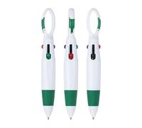 PATIKIL Retractable Shuttle Pens with Buckle Clip, 3Pcs 1.0mm 4 Colors Retractable Ballpoint Pens Keychain for Office Supplies Children Gift, Green