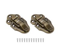PATIKIL Retro Style Duckbilled Toggle Hasp Latch, 2 Pack Small Metal Vintage Box Toggle with Mounting Screw for Jewelry Cabinet Wooden Ordinary Box Crafts, Bronze