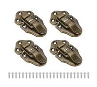 PATIKIL Retro Style Duckbilled Toggle Hasp Latch, 4 Pack Small Metal Vintage Box Toggle with Mounting Screw for Jewelry Cabinet Wooden Ordinary Box Crafts, Bronze