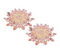 PATIKIL Rhinestone Flower Brooch Pin,2 Pcs Large Crystal Sunflower Lapel Pin for Women Wedding Party Birthday Dance Banquet Dress Clothes Hat Bag Decoration, Pink