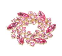 PATIKIL Rhinestone Flower Brooch Pin, Large Crystal Wreath Lapel Pin for Women Wedding Party Birthday Dance Banquet Dress Clothes Hat Bag Decoration, Rose Red