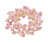 PATIKIL Rhinestone Flower Brooch Pin, Large Crystal Wreath Lapel Pins for Women Wedding Party Birthday Dance Banquet Dress Clothes Hat Bag Decoration, Pink