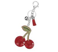 PATIKIL Rhinestone Keychains for Women, Cute Bling Cherry Keychain Accessories Purse Charm Backpack Keyring for Gifts Decorative Bag Handbags Car Keys, Red-Green
