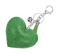 PATIKIL Rhinestone Keychains for Women, Cute Bling Heart Shape Keychain Accessories Purse Charm Backpack Keyring for Gifts Decorative Bag Handbags Car Keys, White-Light Green