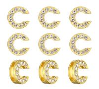PATIKIL Rhinestone Letter Charm, 30Pcs 10mm Slide Wristbands Pendants Crystal Letter C Charm Pendants Alphabet A-Z for DIY Jewelry Making Necklace Bracelets, Gold Tone
