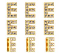 PATIKIL Rhinestone Letter Charm, 30Pcs 10mm Slide Wristbands Pendants Crystal Letter E Charm Pendants Alphabet A-Z for DIY Jewelry Making Necklace Bracelets, Gold Tone