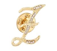 PATIKIL Rhinestone Letter Lapel Pins, Initial Alphabet Collar Pins Letter Brooch Pins for Women Men Shirt Dress Suits Coat Collar, Gold Tone, Letter Z
