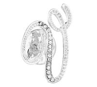 PATIKIL Rhinestone Letter Lapel Pins, Initial Alphabet Collar Pins Letter Brooch Pins for Women Men Shirt Dress Suits Coat Collar, Silver Tone, Letter V
