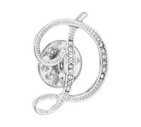 PATIKIL Rhinestone Letter Lapel Pins, Initial Alphabet Collar Pins Letter Brooch Pins for Women Men Shirt Dress Suits Coat Collar, Silver Tone, Letter D