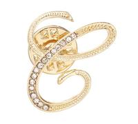 PATIKIL Rhinestone Letter Lapel Pins, Initial Alphabet Collar Pins Letter Brooch Pins for Women Men Shirt Dress Suits Coat Collar, Gold Tone, Letter C