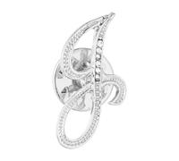 PATIKIL Rhinestone Letter Lapel Pins, Initial Alphabet Collar Pins Letter Brooch Pins for Women Men Shirt Dress Suits Coat Collar, Silver Tone, Letter J