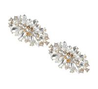 PATIKIL Rhinestone Shoe Clips, 1 Pair Detachable Classic Fashion Sparkling Bow Heels Accessories Decoration for Wedding Bridal Prom Party Daily Wearing Gold