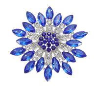 PATIKIL Rhinestone Sunflower Brooch Pins, Fashion Crystal Diamond Flower Brooch Pin Lapel Pins for Women Suits Clothes Dress Bouquet Coat Hat Bag Craft Party, Blue