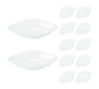 PATIKIL Rhombus-Shaped Weigh Boats, 12Pcs Powder Dispenser Plastic 30mL Medium Disposable Scale Trays Anti-Static Weighing Dish Easy Pour for Lab Weighing Powder Liquid Measurement, White