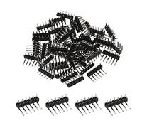 PATIKIL Right Angle Pin Header DIP Single Row 6 Pin 2.54mm Pitch Gold Plated for PCB Pack of 50