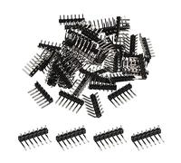 PATIKIL Right Angle Pin Header DIP Single Row 7 Pin 2.54mm Pitch Gold Plated for PCB Pack of 50