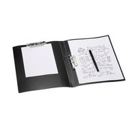 PATIKIL Ringless-Binder, A4 Binder Folders Punchless Clamp Padfolio Clipboard Clip Folder Foldable Plastic Document Binders Metal Clips for File Office Supplies, ADM95088A, Black