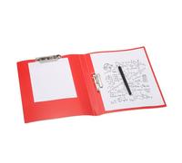 PATIKIL Ringless-Binder, A4 Binder Folders Punchless Clamp Padfolio Clipboard Clip Folder Foldable Plastic Document Binders Metal Clips for File Office Supplies, ADM95092C, Red