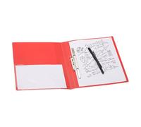 PATIKIL Ringless-Binder, A4 Binder Folders Punchless Clamp Padfolio Clipboard Clip Folder Foldable Plastic Document Binders Metal Clips for File Office Supplies, ADM95094C, Red