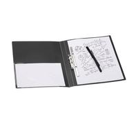 PATIKIL Ringless-Binder, A4 Binder Folders Punchless Clamp Padfolio Clipboard Clip Folder Foldable Plastic Document Binders Metal Clips for File Office Supplies, ADM95090A, Black