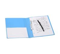 PATIKIL Ringless-Binder, A4 Binder Folders Punchless Clamp Padfolio Clipboard Clip Folder Foldable Plastic Document Binders Metal Clips for File Office Supplies, ADM95094B, Blue