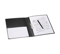 PATIKIL Ringless-Binder, A4 Binder Folders Punchless Clamp Padfolio Clipboard Clip Folder Foldable Plastic Document Binders Metal Clips for File Office Supplies, ADM95087A, Black