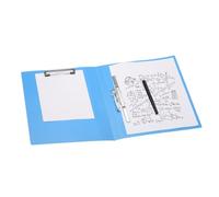 PATIKIL Ringless-Binder, A4 Binder Folders Punchless Clamp Padfolio Clipboard Clip Folder Foldable Plastic Document Binders Metal Clips for File Office Supplies, ADM95089B, Blue