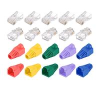 PATIKIL RJ45 Cat6 Connectors RJ45 Ends 8P8C Modular Plug Pass Through Connector with Boots Cover for Ethernet Network Cable, Pack of 50