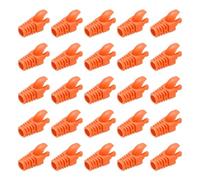 PATIKIL RJ45 Plug Connector Cover, 100Pcs Cat5 Cat5E Cat6 Cat7 Network Cable Boot Cover for Laptops Desktop Computers Routers Smart TV Network Cameras Printers, Orange