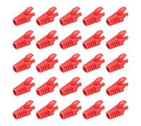 PATIKIL RJ45 Plug Connector Cover, 200Pcs Cat5 Cat5E Cat6 Cat7 Network Cable Boot Cover for Laptops Desktop Computers Routers Smart TV Network Cameras Printers, Red