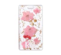 PATIKIL RN Buddy Badge Card Holder, Resin Flower RN Name Badge ID Card Holder Horizontal Name Identification Tag Accessories for Women Coworkers Work Gifts, (Pink)