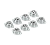 PATIKIL Roller Ball Transfer Bearing 1", 8 Pack Load 77lbs Flange Mounted Carbon Steel Rotation Caster Unit for Conveyor Roller Stand Transmission