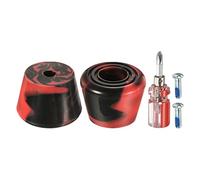 PATIKIL Roller Skate Toe Stops with Screwdriver, 1 Pair 82A Rubber Brake Stoppers Block for Roller Skate Accessories Replacement, Mixed Black Red