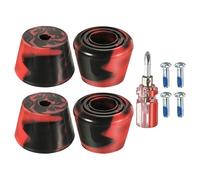 PATIKIL Roller Skate Toe Stops with Screwdriver, 2 Pair 82A Rubber Brake Stoppers Block for Roller Skate Accessories Replacement, Mixed Black Red