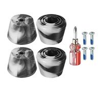 PATIKIL Roller Skate Toe Stops with Screwdriver, 2 Pair 82A Rubber Brake Stoppers Block for Roller Skate Accessories Replacement, Mixed Black White