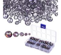 PATIKIL Rondelle Crystal Beads, 712Pcs 3-10mm Faceted Glass Loose Beads Briolette Shape Beads for Jewelry Making Bracelets Necklaces DIY Craft, Purple