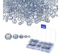 PATIKIL Rondelle Crystal Beads, 712Pcs 3-10mm Faceted Glass Loose Beads Briolette Shape Beads for Jewelry Making Bracelets Necklaces DIY Craft, Blue