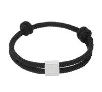 PATIKIL Rope Initial Bracelet, Letter H Handmade Braided Bracelet Stainless Steel Charm Adjustable Bracelets 26 Letters A-Z with Box for Men Women Valentines Jewelry Gifts, Black