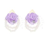 PATIKIL Rose Bridesmaid Wrist Corsage, 2 Pack Artificial Rose Flower Wristlet, Light Purple, 8x9cm / 3.15x3.54inch (L*W), Classic Style, Wrist Corsage