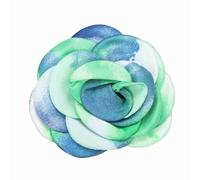 PATIKIL Rose Flower Brooch, Elegant Floral Brooch Dainty Satin Fabric Camellia Corsage Lapel Pins for Women Wedding Party Dance Gift Clothes Suit Dress Hat Accessories, Green