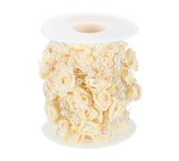 PATIKIL Rose Pearl String Beads, 32.8 Ft Artificial Pearl Wire Garland for Christmas Party DIY Craft Home Wedding Decorative, Beige