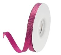 PATIKIL Rose Red Metallic Glitter Ribbon Roll, 3/8 Inch x 25 Yards Sparkly Ribbon Single Sided Cut Edge Design Gift Wrapping Fabric Rolls for DIY Crafts Wedding Party Home Decor